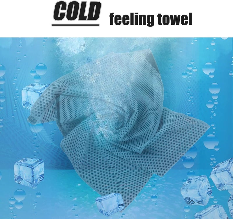 Biange Cooling Towels (40"x 12", Pack of 60), 10 Gray+10Light Blue+10 Dark Blue+10 Green+10 Purple+10 Red,OR 60 Gray - Image 3